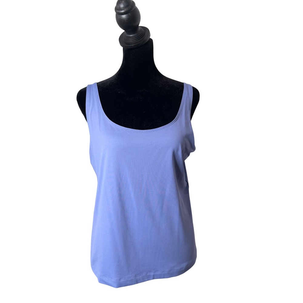 Chicos Periwinkle Blue Scoop Neck Cami Tank Top Size 2 Large Stretch Layering